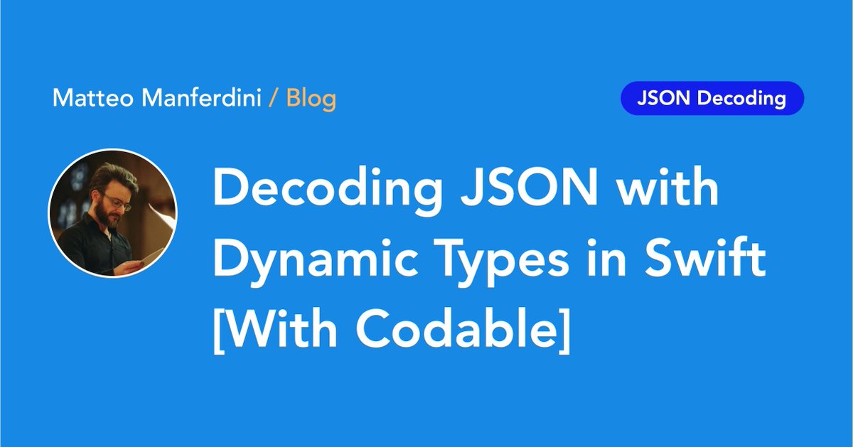 CodingExplorer's tweet image. Decoding JSON with Dynamic Types in Swift [With Codable] — matteomanferdini.com/swift-codable-… via @MatManferdini
#swift #swiftLang #iOSdevelopment #iOSdev #iOSProgramming
