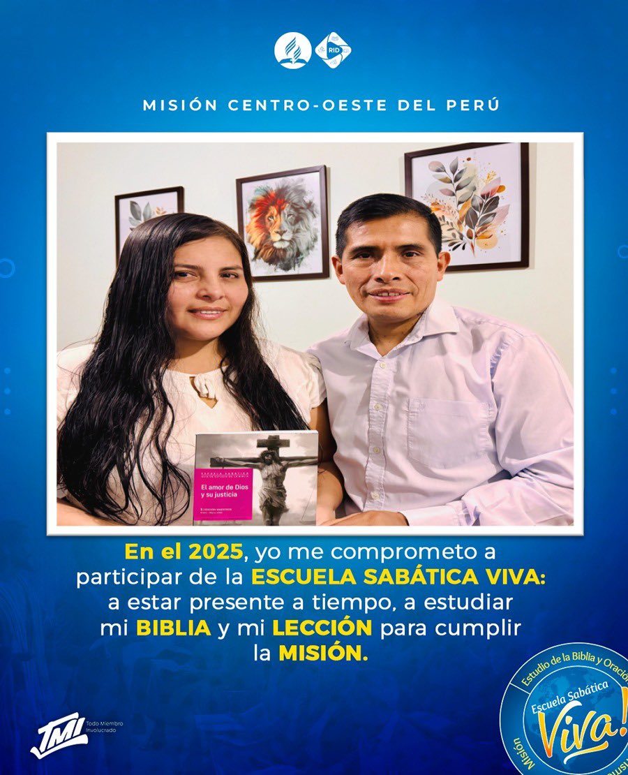 Nuestro compromiso en este 2025 es  estudiar la Biblia todos los días mediante la #Lección de #EscuelaSabática , participar activamente de la  #EscuelaSabáticaViva 
#RID #MiCOP