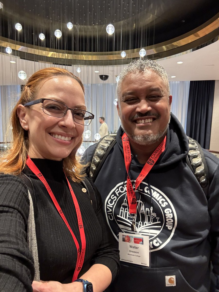 MsRuthy315's tweet photo. At the @AHAhistorians Conference today   🤓 

Catching up with @WalterDGreason, and plotting great things with @CivicsRhizome &amp; other cool Civics people! 

Definitely inspired to try some new ideas out with my students! 

#AHA25 https://t.co/obWboXHEZn