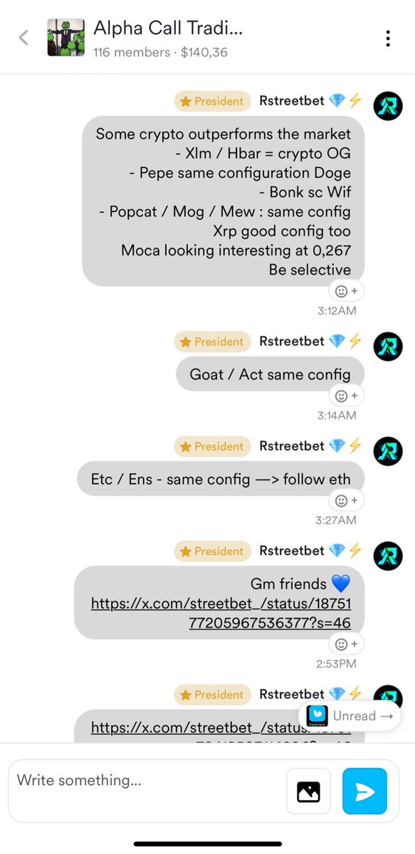 Streetbet_'s tweet image. Imagine for only 0.52 cent you can entry in the alpha room and get Sui at 0.80 cent or Pepe at 300mc before the big pump (during 1 year consolidated around 300/1b) 
Imagine fading this alpha so follow me on my bio ✅
#CryptoCommunity #Traders #Friendtech