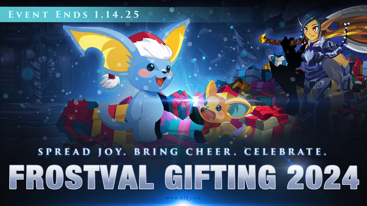 Alina_AE's tweet image. Good news! We've gotten a lot of requests for our holiday events to be extended.  We don't want anyone to miss out, so to help keep the /cheer going strong in the New Year, all our Frostval events + AC bonus will be available until Tuesday, January 14th. AQ.com