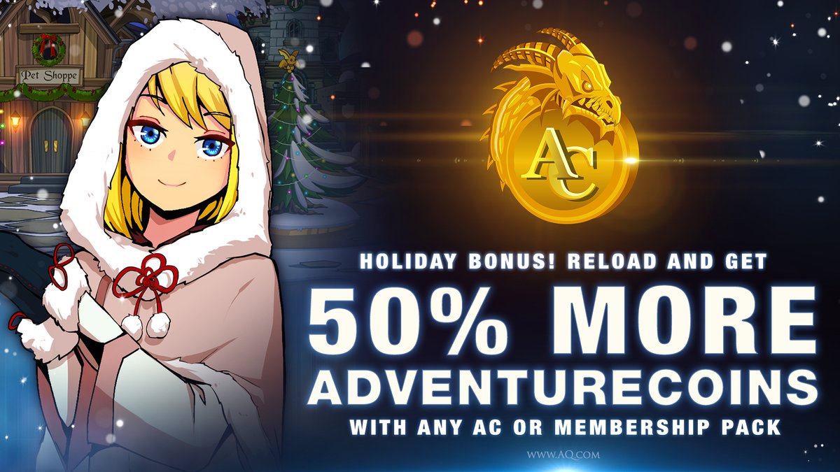 Alina_AE's tweet image. Good news! We've gotten a lot of requests for our holiday events to be extended.  We don't want anyone to miss out, so to help keep the /cheer going strong in the New Year, all our Frostval events + AC bonus will be available until Tuesday, January 14th. AQ.com