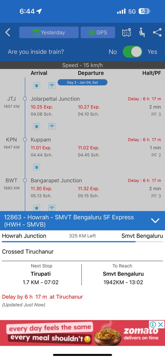 amit_devnath's tweet photo. @drmvijayawada @RailwaySeva @PiyushGoyalOffc @RailMinIndia @sureshpprabhu @SrdomBza Hats off Indian railway now its more than 6 hr late..@RailwaySeva @RailMinIndia @BJP4India https://t.co/7Idm4cjDOh