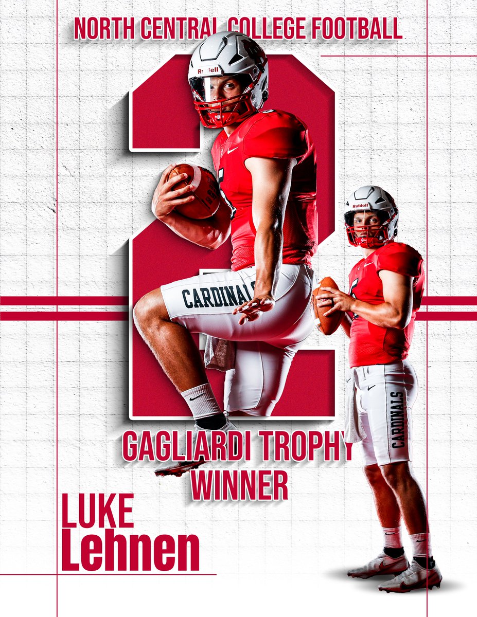 NCC Cardinals (@ncc_athletics) on Twitter photo Just announced: <a href="/football_ncc/">NCC Football</a>'s Luke Lehnen is the 2024 Gagliardi Trophy winner, becoming the 2nd <a href="/NCAADIII/">NCAA Division III</a> player to win the award twice.
Just eight players in NCAA history have received their division's highest honor multiple times.
#WeAreNC #d3fb 🏈 Just announced: <a href="/football_ncc/">NCC Football</a>'s Luke Lehnen is the 2024 Gagliardi Trophy winner, becoming the 2nd <a href="/NCAADIII/">NCAA Division III</a> player to win the award twice.
Just eight players in NCAA history have received their division's highest honor multiple times.
#WeAreNC #d3fb 🏈