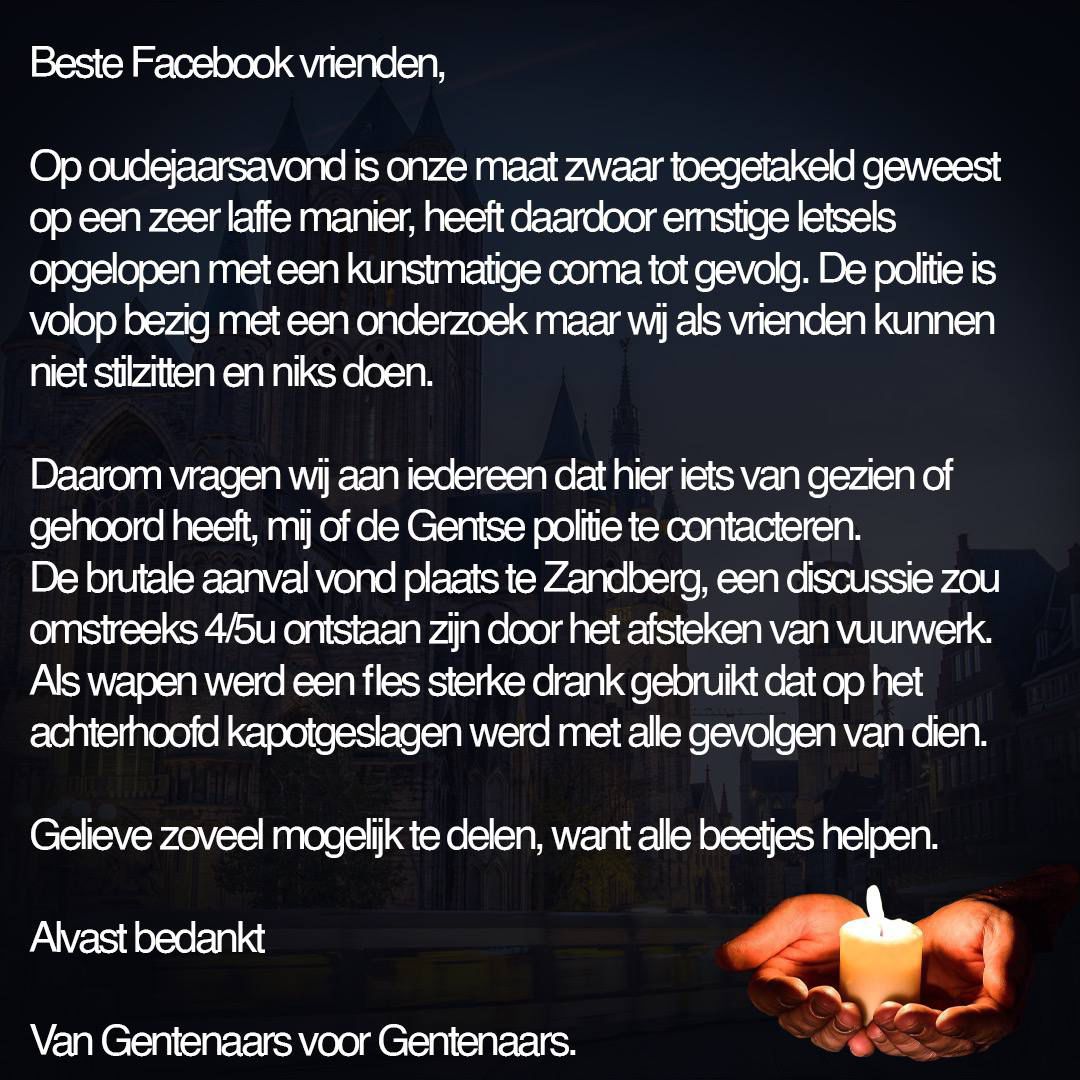 jonasmarchant26's tweet photo. Mensen uit gent die iets gezien hebben? 🙏

Van Gent, voor Kevin❤️ https://t.co/85iVldfUtq