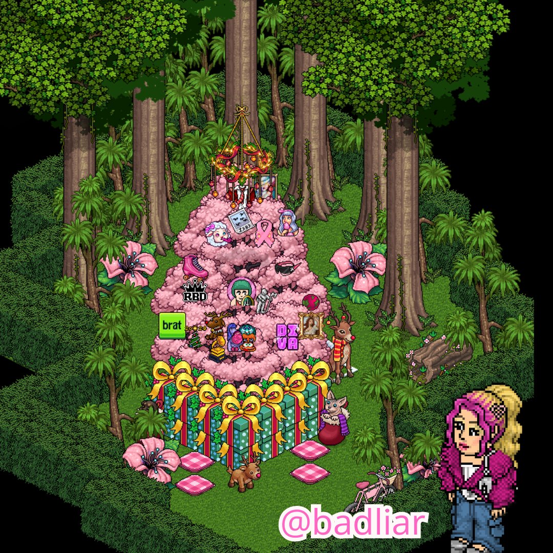 badliarhb's tweet image. Competição Grande Árvore !! Tinha que ser Rosa né. 💖😁

Nick: @badliar☃️

#NatalHabblet