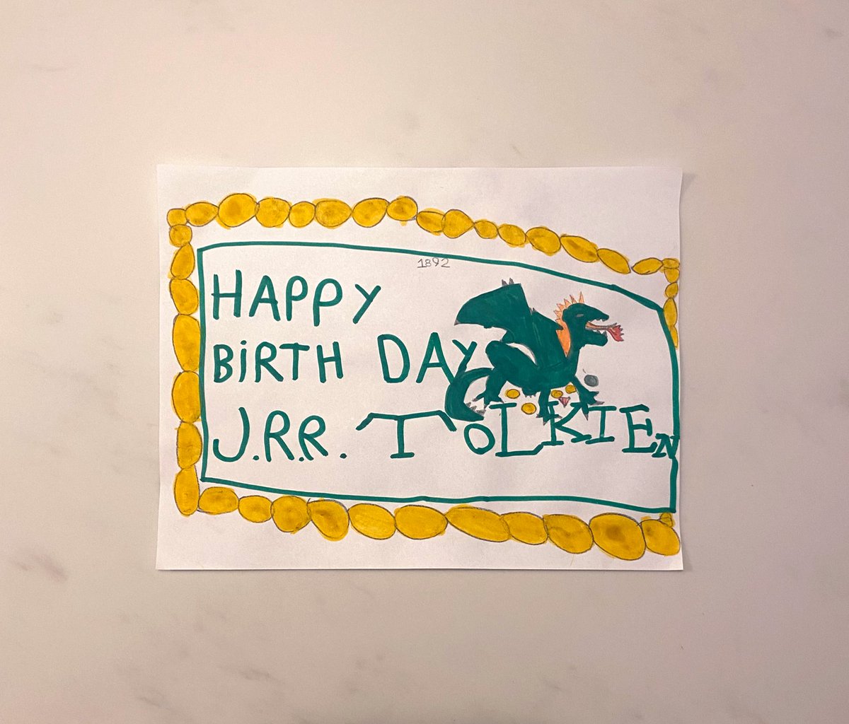 jacqueboatman's tweet photo. Daughter made Tolkien a birthday card 🥹 https://t.co/Zzcl7CJOv3
