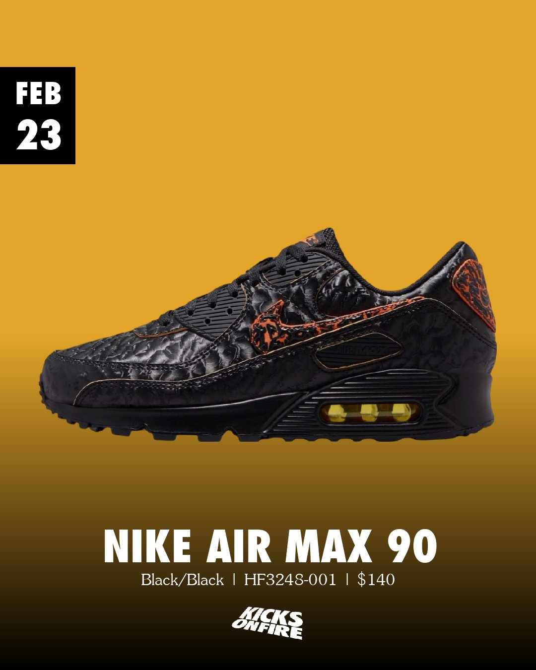 ★ナイキ★Air Max 90 Volcano★Black Magma Orange EARLY LOOK‼️ AIR MAX 90 BLACK & MAGMA ORANGE 