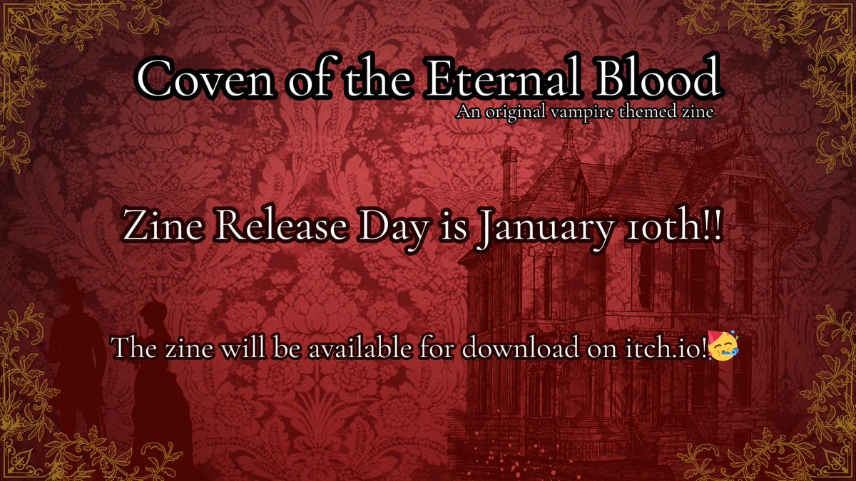 Release day for Coven of the Eternal Blood zine is January 10th!!✨

Mark your calendars and prepare to check out the AMAZING work everyone’s made for this project!!

#zine #artzine #draw #art