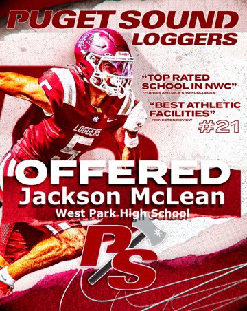 jacksonmclean54's tweet photo. Had a great phone call with @CoachCarskie and I am grateful to have received an offer to play football for the @P_S_football. Big thanks to the Puget Sound coaching staff. https://t.co/v06Xp3W8pv
