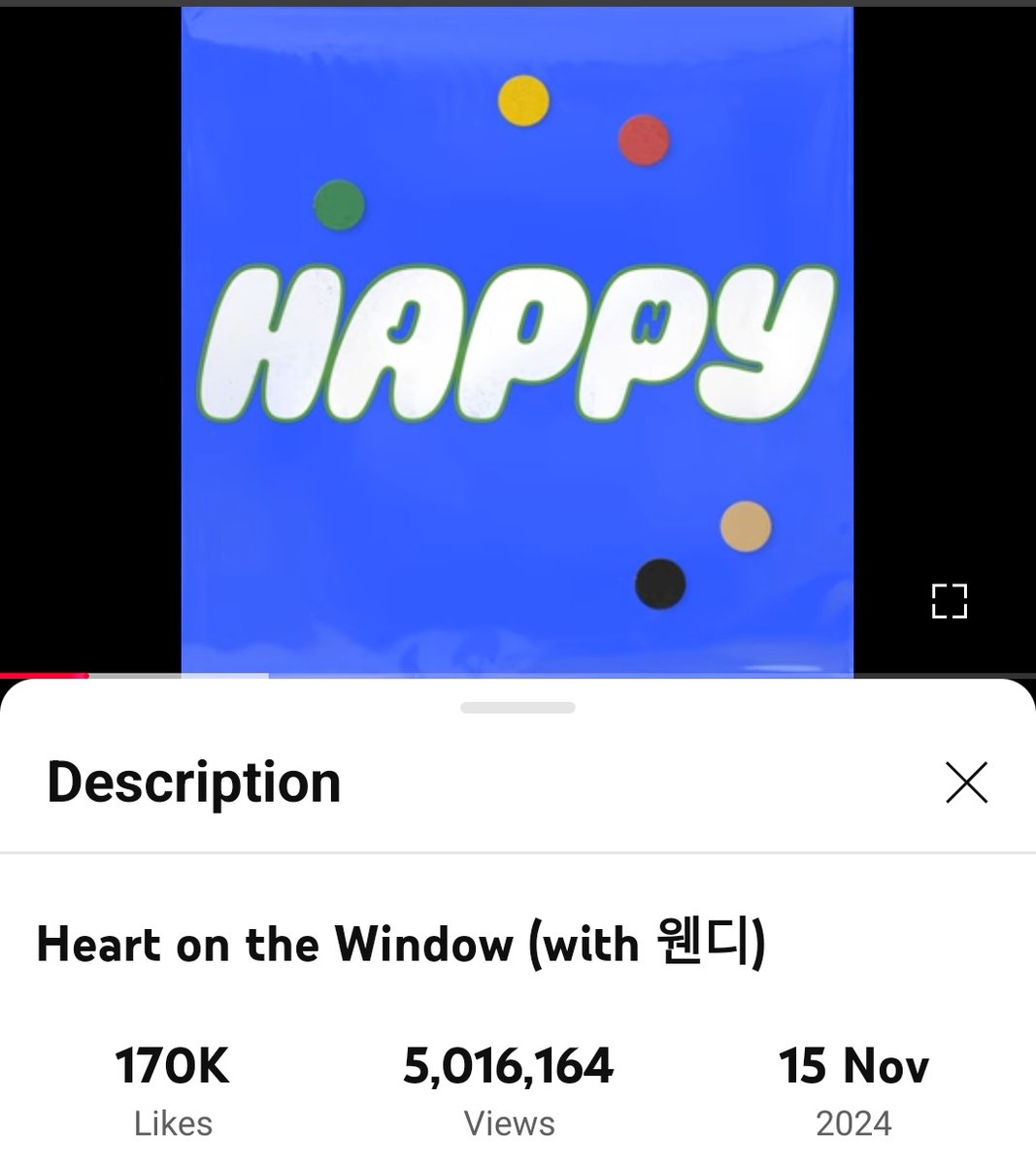 "Heart on the Window" Audio by #JIN has Surpassed 5 MILLION streams on YouTube 🥳