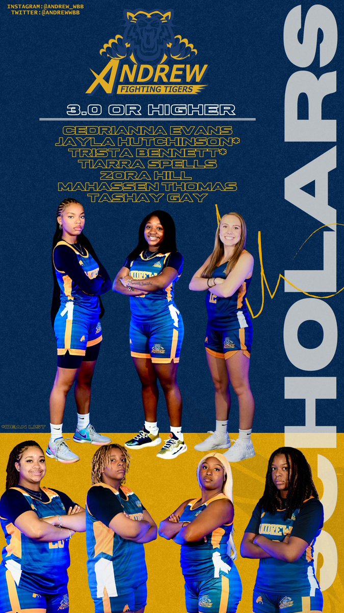 Andrew Fighting Tiger Scholars of the semester. 3.0 or higher plus a couple Dean List students. They set the example by leading from the classroom. Continue to grind ladies. There will be more. To be continued… #AndrewWBB