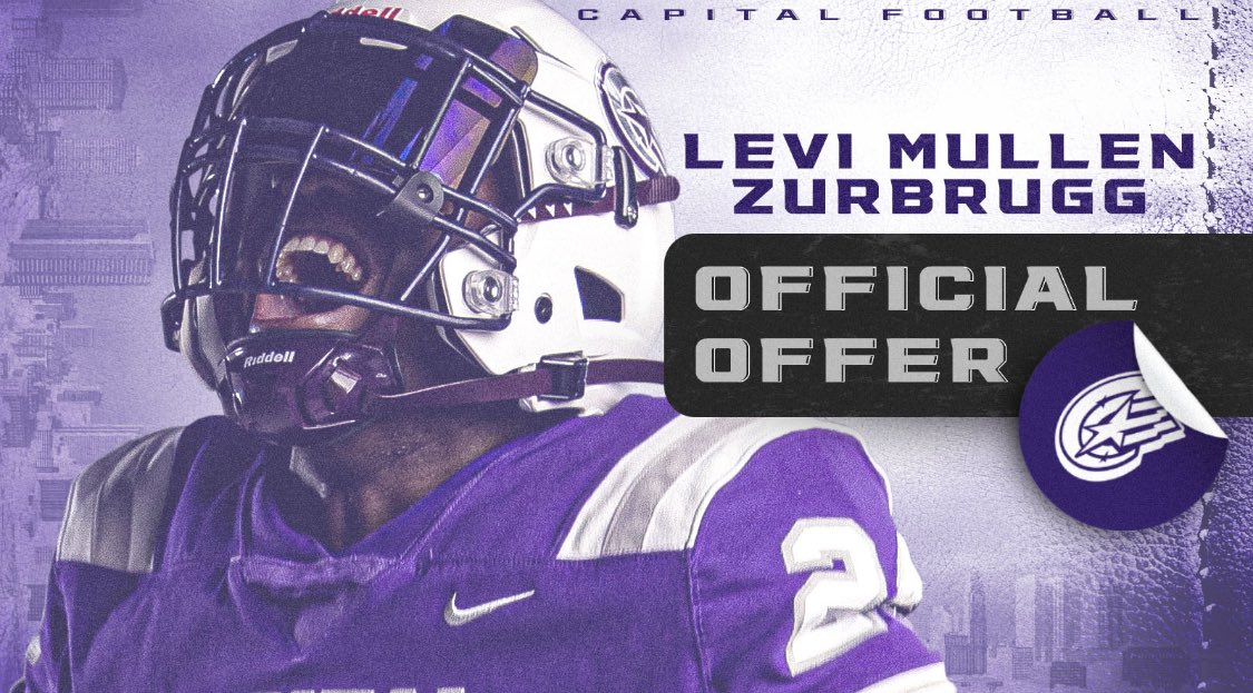 Levi Mullen-Zurbrugg (@levimullen24) on Twitter photo Blessed to receive an offer from Capital University! 🟣⚫️ <a href="/Coachcalexander/">Charles Alexander</a> <a href="/CapitalU_FB/">Capital University Football</a> Blessed to receive an offer from Capital University! 🟣⚫️ <a href="/Coachcalexander/">Charles Alexander</a> <a href="/CapitalU_FB/">Capital University Football</a>