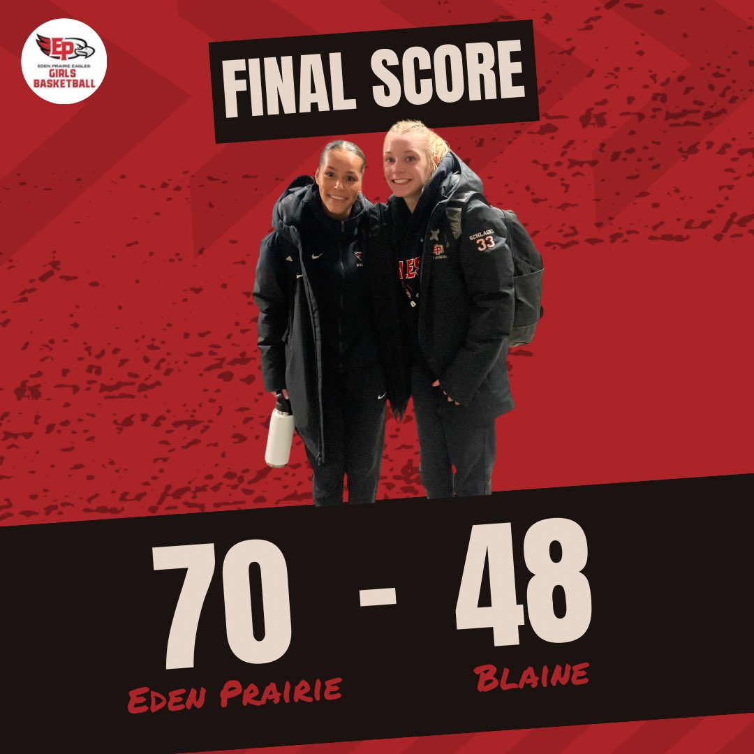 Eden Prairie won a non conference game against Blaine The players of the games were Tori with 18 points and Vanessa with 14 points and 17 rebounds.