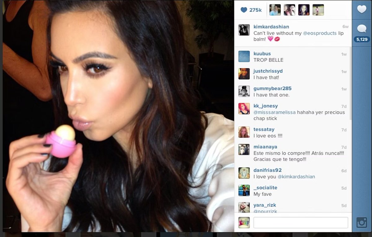 notgwendalupe's tweet photo. it's 12 years since the EOS lip balms began their marketing campaign using celebrities https://t.co/j4beilcZnP