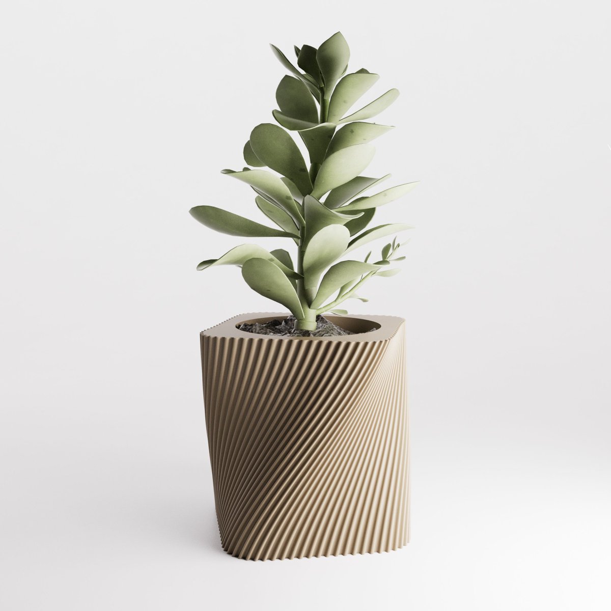 STRIA: A Twisted Wooden Planter for Modern Spaces 🔸