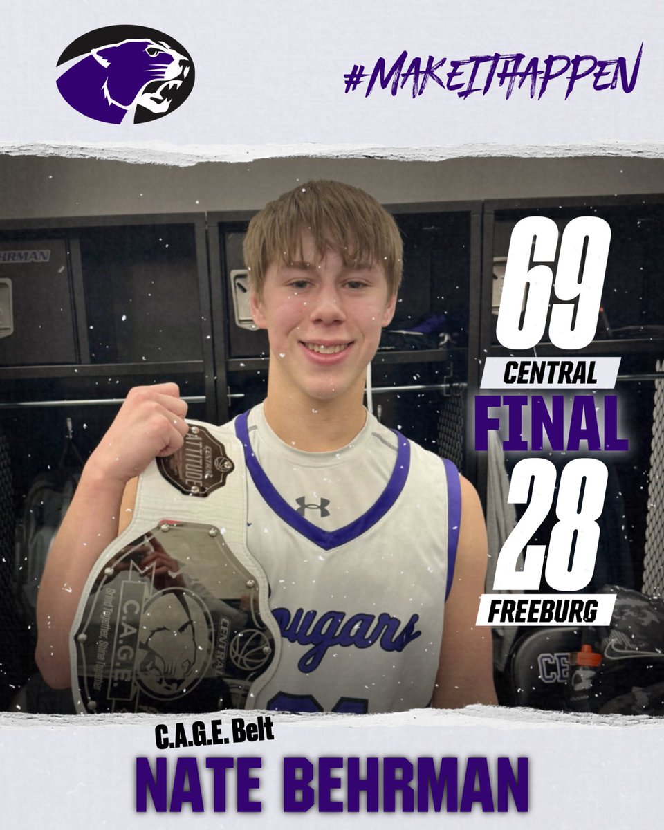 Cougs kick off 2025 with a 69-28 win vs. Freeburg.
<a href="/nbehrman08/">Nate Behrman</a> earns the C.A.G.E Belt with 5 points, 2 rebs, 2 dimes, 1 stl.
<a href="/RakersKaden/">Kaden Rakers</a> w/ 10 pts, 3 rebs, 2 blks
<a href="/griffenbecker/">Griffen Becker</a> w/ 9 pts, 5 rebs, 4 dimes
<a href="/BWieter/">Bryce Wieter</a> w/ 8pts, 3 stls, 2 rebs.