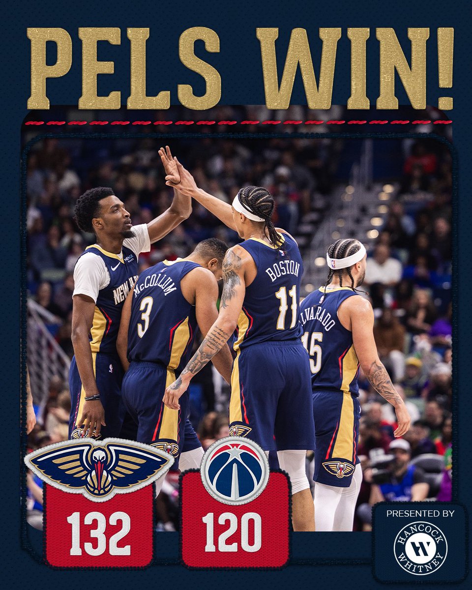 PELS DUB

#Pelicans | <a href="/HancockWhitney/">Hancock Whitney</a>