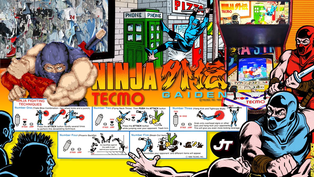 RannySnice's tweet photo. I did what I could with the #16x9 #wallpaper for Ninja Gaiden #arcade. I felt the arcade art was limited and it took me longer than normal to come up with a design. I feel the #4x3 wallpaper looks better because of its simplicity. Thank you @topapate for this game! #MiSTerFPGA https://t.co/klfAkt4wV6