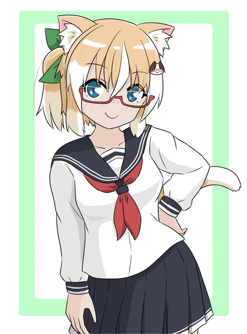<もうちょいで冬休み終わっちゃうね! <…早すぎだよぉぉぉ <もっと長くなりませんかコレ #創作 #オリキャラ #ネコとイヌとメガネっ娘
