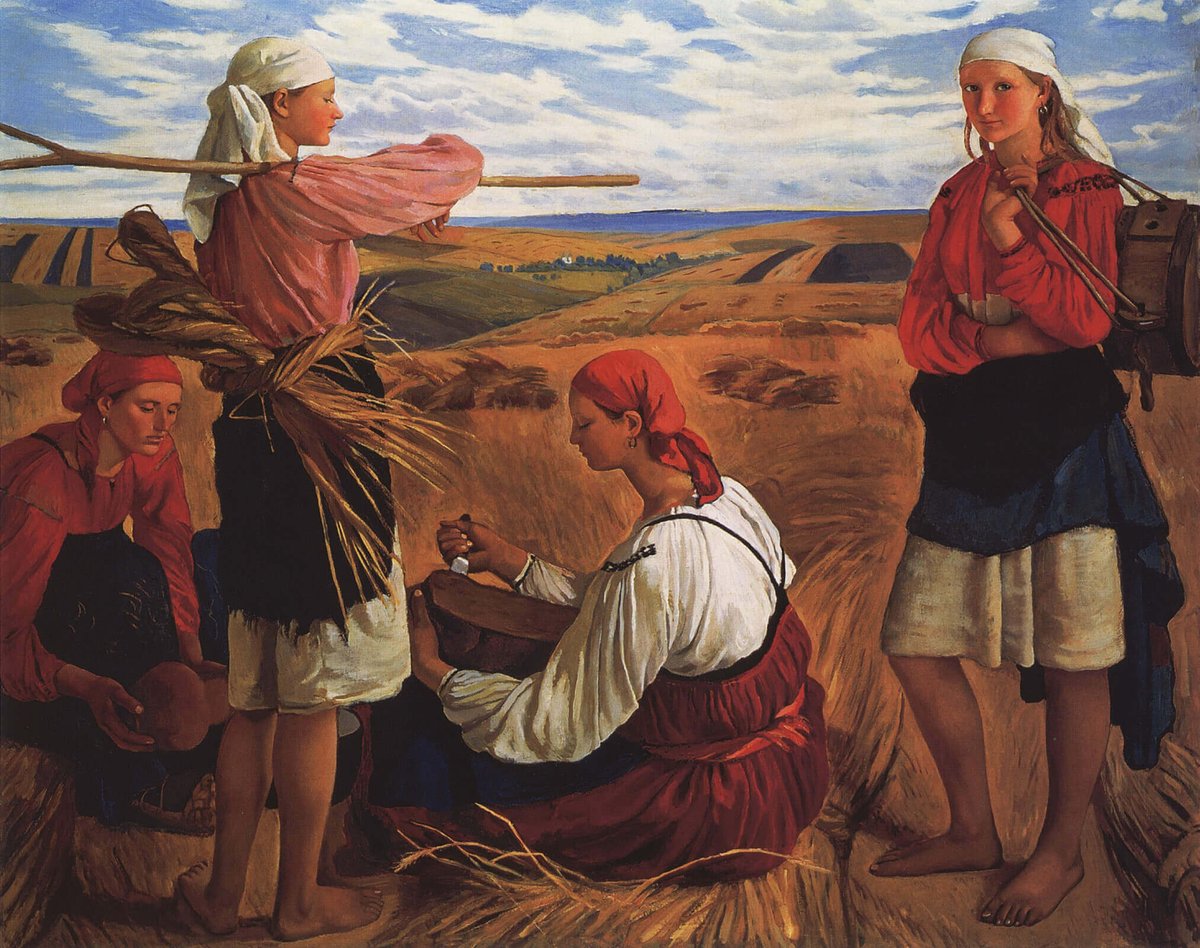 Morning from Kyiv! 
The night was calm here. 
I feel almost perfect today 
and am ready to live this new day.
Yes, I already had my first #warcoffee 

Today's Ukrainian art: Zinaida Serebriakova (1884-1967), Harvest, 1915