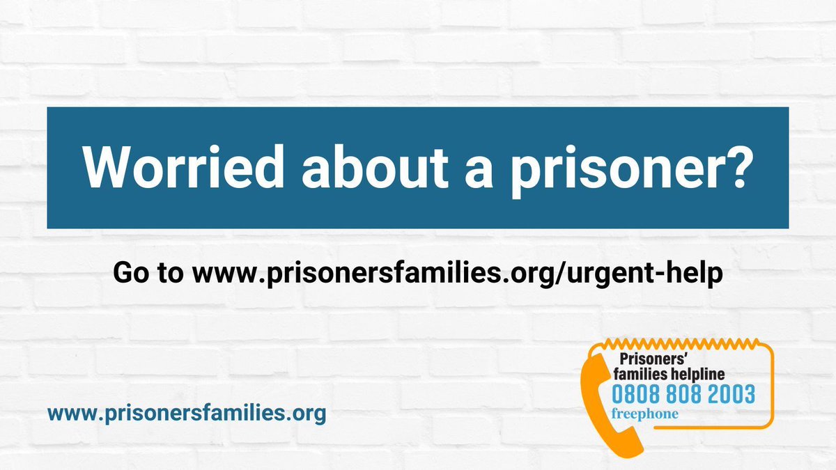 💡 Did you know? 💡 
If you're worried about someone in prison, you can report your concerns online through the safer custody portal at prisonersfamilies.org/urgent-help