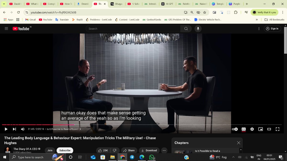 3rd Day of 2025 🌟

Gita Insight: Chapter 1 teaches compassion but warns against emotional weakness that blinds us to our duty.

Study: ML (90%), DBMS (30%).

Podcast (Chase Hughes): 5 C’s of behavior profiling—Change, Context, Cluster, Culture, Checklist.

🎧 Podcast Link
