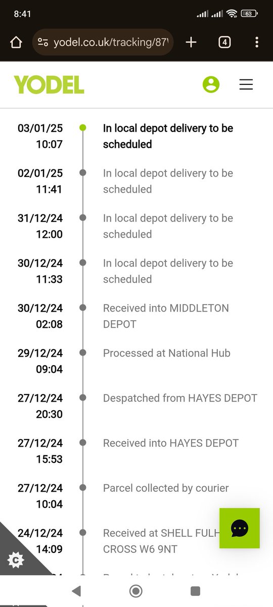 AnneTaylorStew1's tweet photo. @YodelOnline how is this an acceptable level of service! You have had the parcel now for over a week and it still shows no signs of delivery 😡😡😡😡 https://t.co/2HrFOOH528