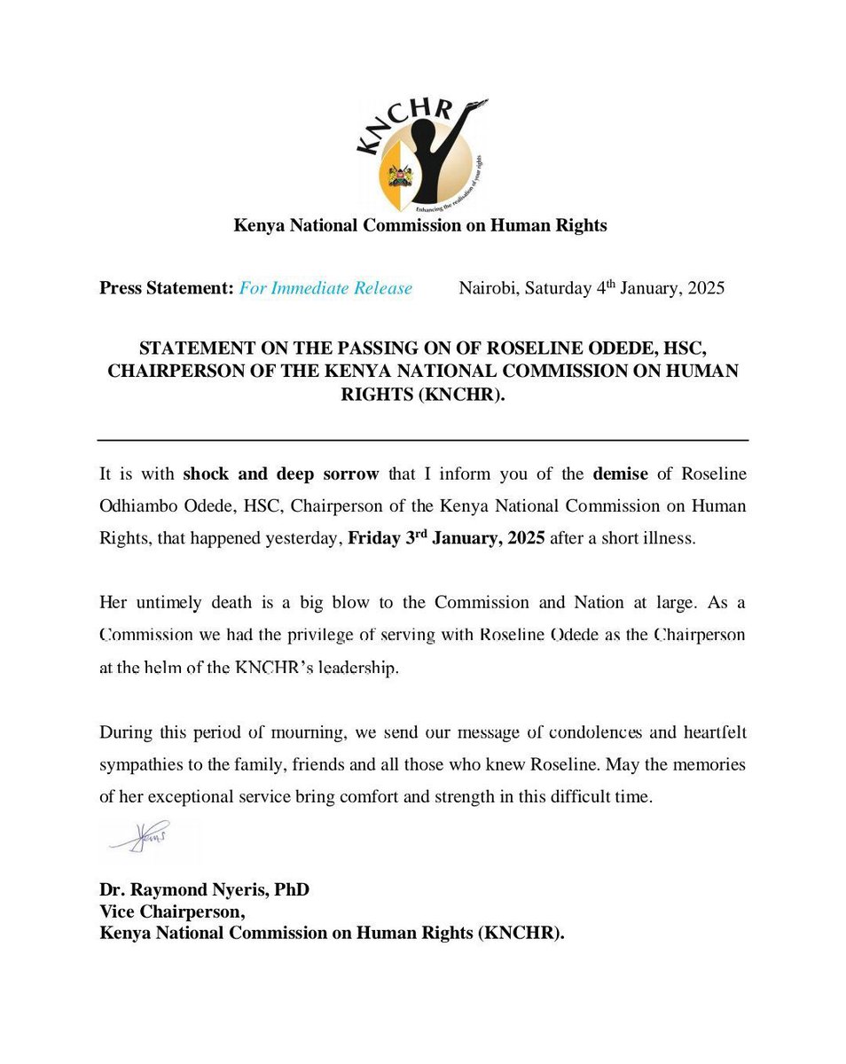 FGaitho237's tweet photo. The chairperson of @HakiKNCHR Roseline Odede has “died suddenly”. 

She has been documenting crimes against humanity committed by William Ruto since June including tallying numbers of missing persons. 

William Ruto has killed her. This is no ordinary death. 

She must have been sold out by the very activists she collaborates with, the likes of @bonifacemwangi @OkiyaOmtatah etc. 

They must have informed Ruto that she was compiling a dossier for the @IntlCrimCourt . 

This is serious my friends. Everybody is a target. Time for sleeping was yesterday. Time for action is now. 

#RutoMustGo
#EndAbductionsKE