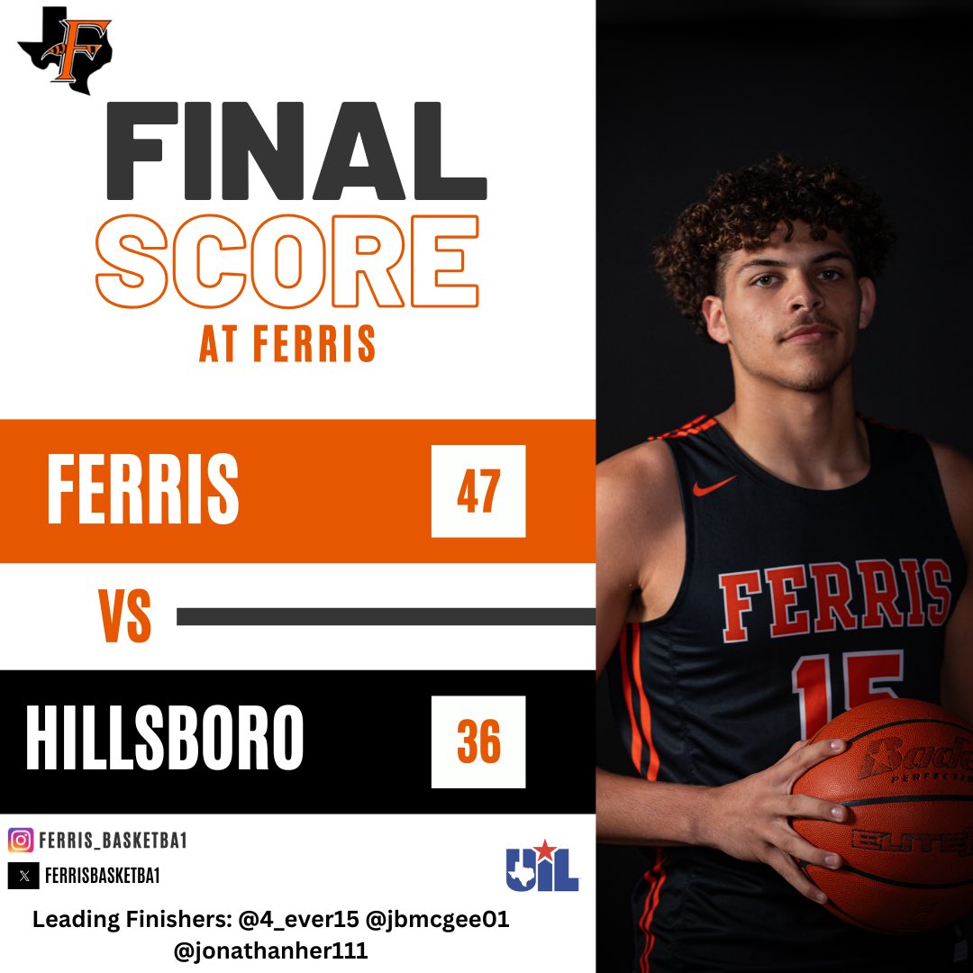 Ferris Basketball (@ferrisbasketba1) on Twitter photo Jackets start the New Year off with a district win against a scrappy Hillsboro team. Jackets were led by <a href="/4_ever15/">Josiah Harris</a> 17pts, <a href="/jbmcgee01/">Joshua Blake McGee</a> 10pts, and <a href="/JonathanHer111/">Jonathan Herrera</a> 9pts. Jackets will resume play Tuesday at Home vs Godley. #EveryDayInEveryWay Jackets start the New Year off with a district win against a scrappy Hillsboro team. Jackets were led by <a href="/4_ever15/">Josiah Harris</a> 17pts, <a href="/jbmcgee01/">Joshua Blake McGee</a> 10pts, and <a href="/JonathanHer111/">Jonathan Herrera</a> 9pts. Jackets will resume play Tuesday at Home vs Godley. #EveryDayInEveryWay