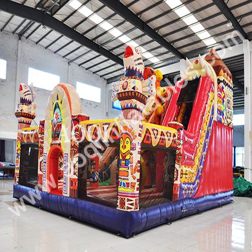 AOQIinflatables's tweet photo. AOQI has released a new design—Inflatable African Totem Fun City AQ01813. This African totem fun city is fenced by net walls with full digital printing. Parents and spectators are offered a clear view from front and sides to ensure the kids playing inside safety. https://t.co/ohHaxb21XQ