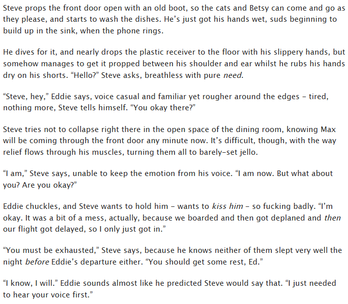 The Harrington Home for Strays and Stars - Chapter Twenty-Nine - The Unknowns 🔨

happy 2025! we're back (hopefully more consistently than in 2024). Steve, Max, and the phone call they've been waiting for...

archiveofourown.org/works/46933294…