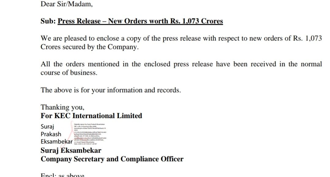stockmarket8058's tweet image. #KEC 
👉Market Cap:-₹ 32,578 Cr.
👉Current Price:-₹ 1,224
👉Received order 1097 Crore 🔥🔥🔥🔥🔥💥💥💥on 3 jan 25
👉Another order received 1073Cr💥💥💥💥💥🔥on30dec 24
👉2 order received with in 5 days approx2170 Cr 🔥🔥💥💥💥
👉FLAGSHIP company of RPG GROUP💡💡💡💡
#RPGGROUP