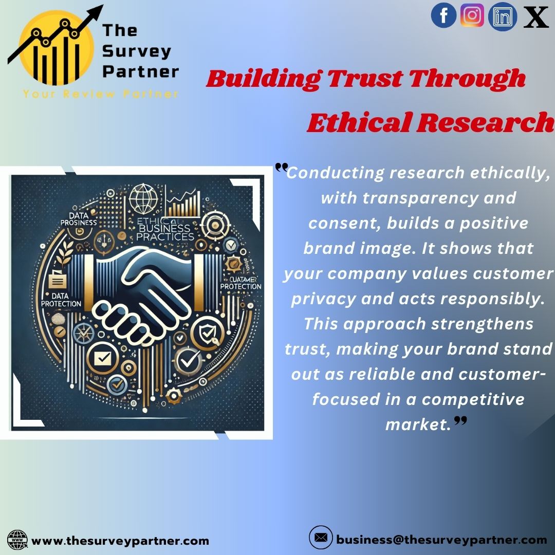 🔎 Building Trust Through Ethical Research
Transparency and privacy are more than buzzwords — they build trust. 
🌐 thesurveypartner.com
📧 business@thesurveypartner.com
#EthicalResearch #BuildTrust #TransparencyMatters #MarketResearch #TheSurveyPartner