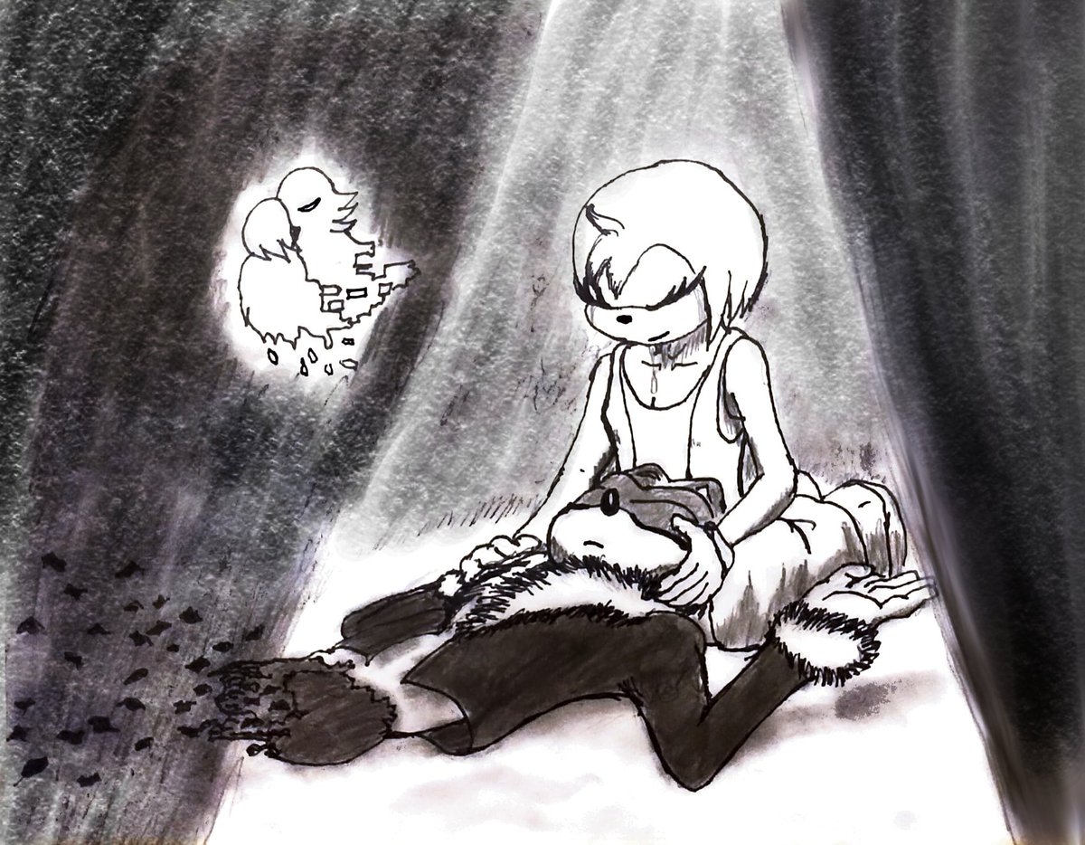 Here is the scanned version of this piece. I'm honestly proud of how it looks. Hope you all like it as well.
🎩 

#ShadAmy #ShadowtheHedgehog #AmyRose #FinalFantasyVIII #ShadAmyForever