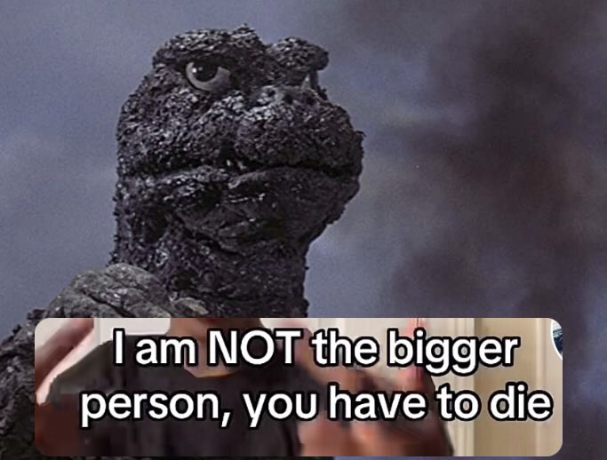 Based_SpaceGoji's tweet image. Godzilla anytime anything exists ever.