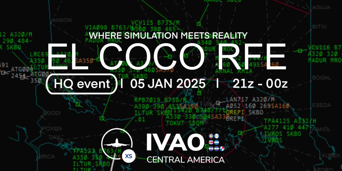 RFE El Coco (MROC) este domingo 5 de enero, booking system disponible en el foro de eventos de IVAO.