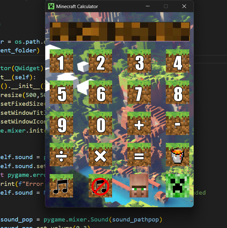 RohanDevZone's tweet image. Hey everyone I have made a Working Minecraft Themed Calculator using Pyqt6 Framework,it was a fun project and it also helped me improve my logics and overcome various problems . 
Github link:github.com/RohanChauhan7/…
#python #gui #development #programming