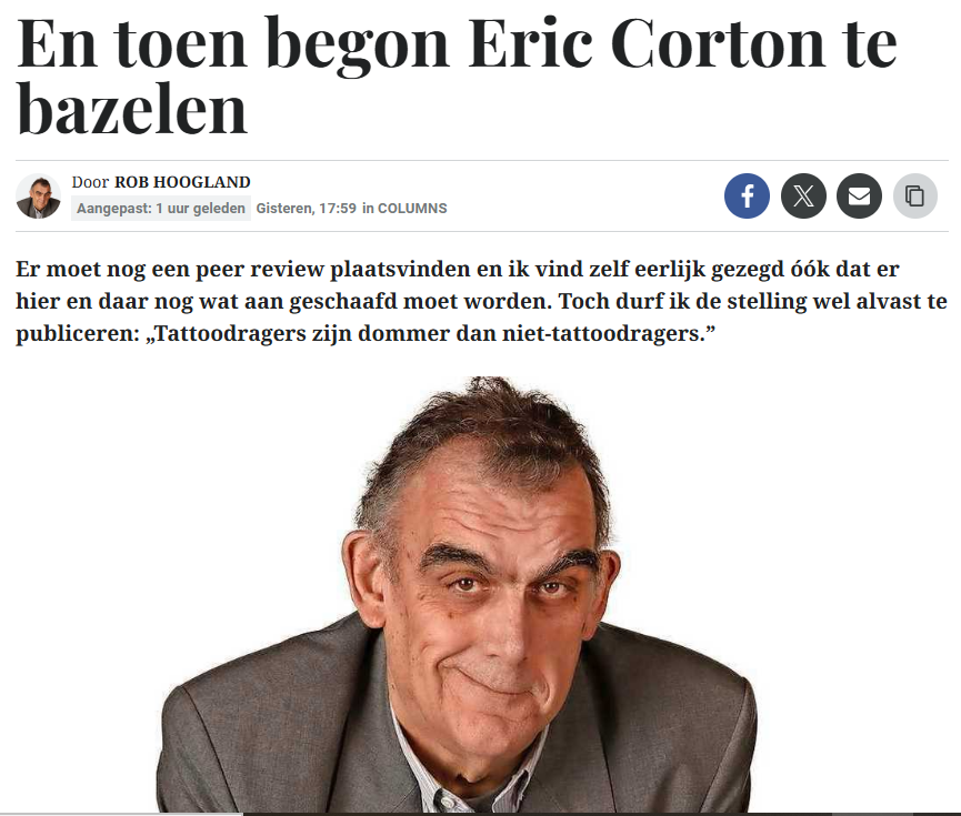 wouterkeller's tweet photo. Rob Hoogland: "En toen begon #Eric_Corton te bazelen over een โgodvergeten diep #racistisch land.."
#tatoes
https://t.co/6tihBjpuAg https://t.co/ItvntqcrSw