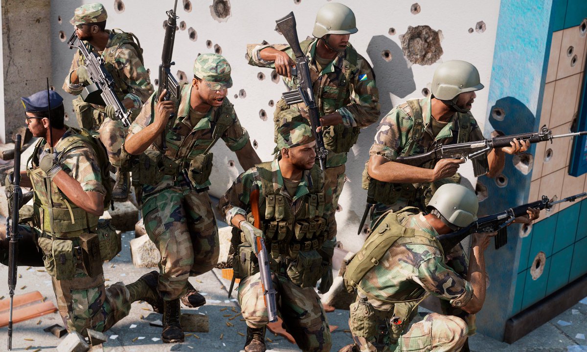 AugCph's tweet image. “Closer-Quarters Battle”

Horizon Islands Defense Forces from my upcoming AFR mod, during Anti-Syndikat operations on Tanoa.
#Arma3 #Arma3Photography