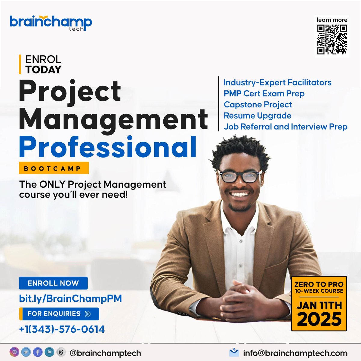 brainchamptechy's tweet photo. Ready to take your skills to the next level? 🚀 Join us for our PM Training, starting 11th January 2025.
💼 Why enroll?
✔️ Gain practical project management skills
✔️ Learn from industry professionals
📆 Date: 11th January 2025
🌟 Register now: https://t.co/DF0wVZSzM9 https://t.co/rKlvArtYGl