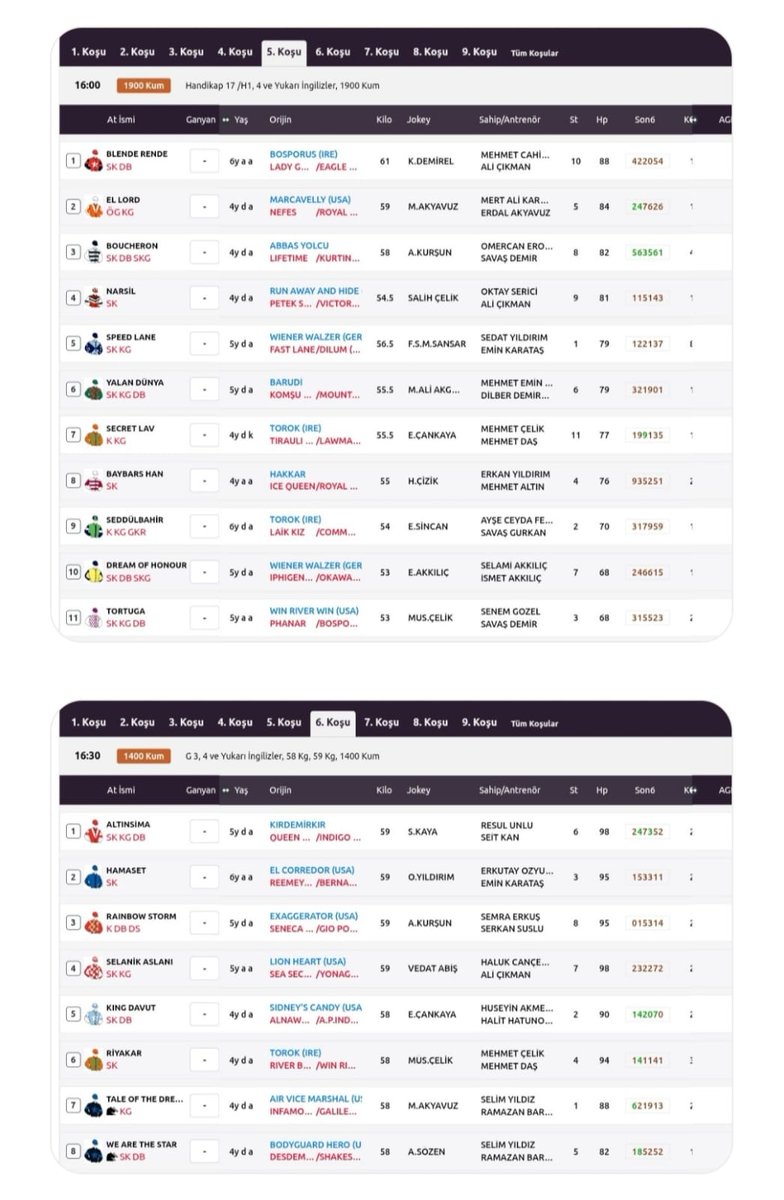 İki koşunun,tek kalem çiftesini,Bi Talih hesabınızdan,bahis tutarı minimum 20 TL olacak şekilde oynayın ve bu gönderinin altına resmini gönderin.Gün sonunda,çifteyi doğru tahmin eden ilk 15 kişi içerisinde yerinizi alırsanız,10 katı değerinde,200 TL bonus kazanın.Çifte ne biter ?