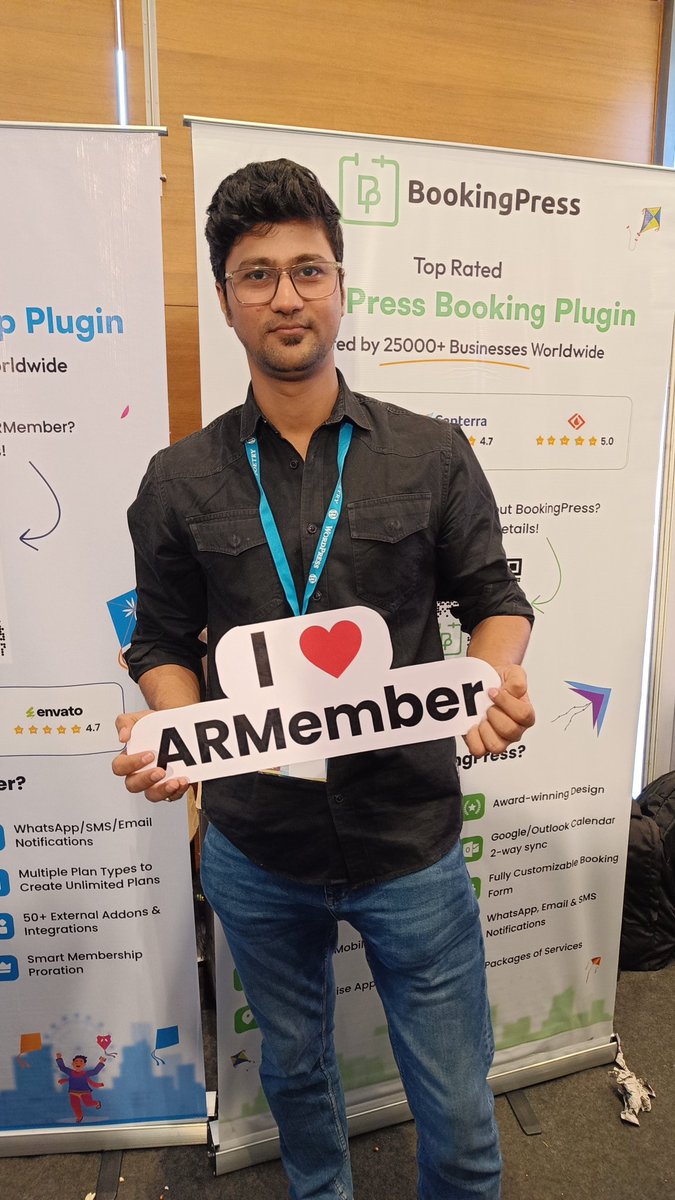Amazing vibes at <a href="/bookingpress/">BookingPress Plugin</a> &amp; <a href="/armemberplugin/">ARMember</a> Booth at <a href="/WCAhmedabad/">WordCamp Ahmedabad</a>. Kudos to the Team for Creative WordPress Solutions.
#WCAhmedabad #BookingPress #WordPress #ARMember #WordCampAhmedabad