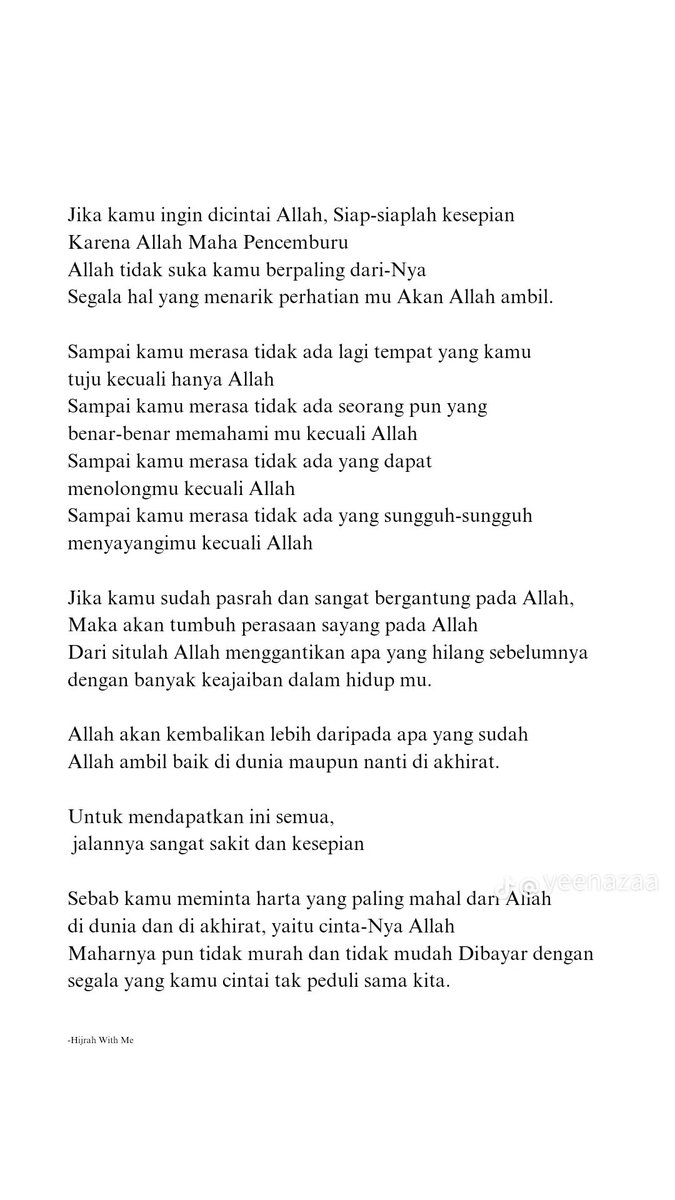 <a href="/tanyarlfes/">Tanyarlfes</a> nih nder asli dari hari pertama aku baca ini terngiang² mulu😭krna emg akhir² ini aku selalu berdoa supaya dicukupkan cintanya sm Allah doang (abis sakit hati soalnya wkwk), trs tbtb ini lewat di fyp