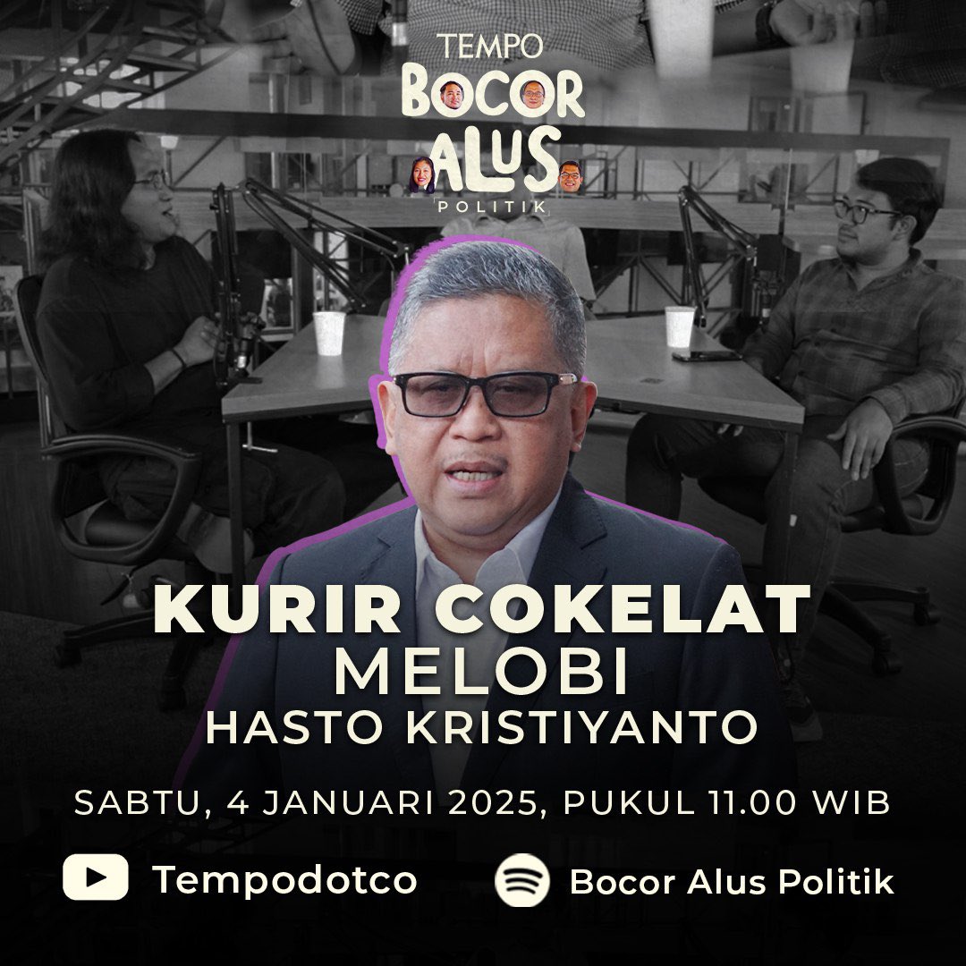 Kurir Cokelat Melobi Hasto Kristiyanto

PDIP menduga penetapan Hasto Kristiyanto sebagai tersangka disebabkan pemecatan Jokowi sebagai kader partai banteng. Ada kurir cokelat yang menitipkan pesan agar Jokowi tak dipecat.

Simak selengkapnya Program Bocor Alus Politik di Channel