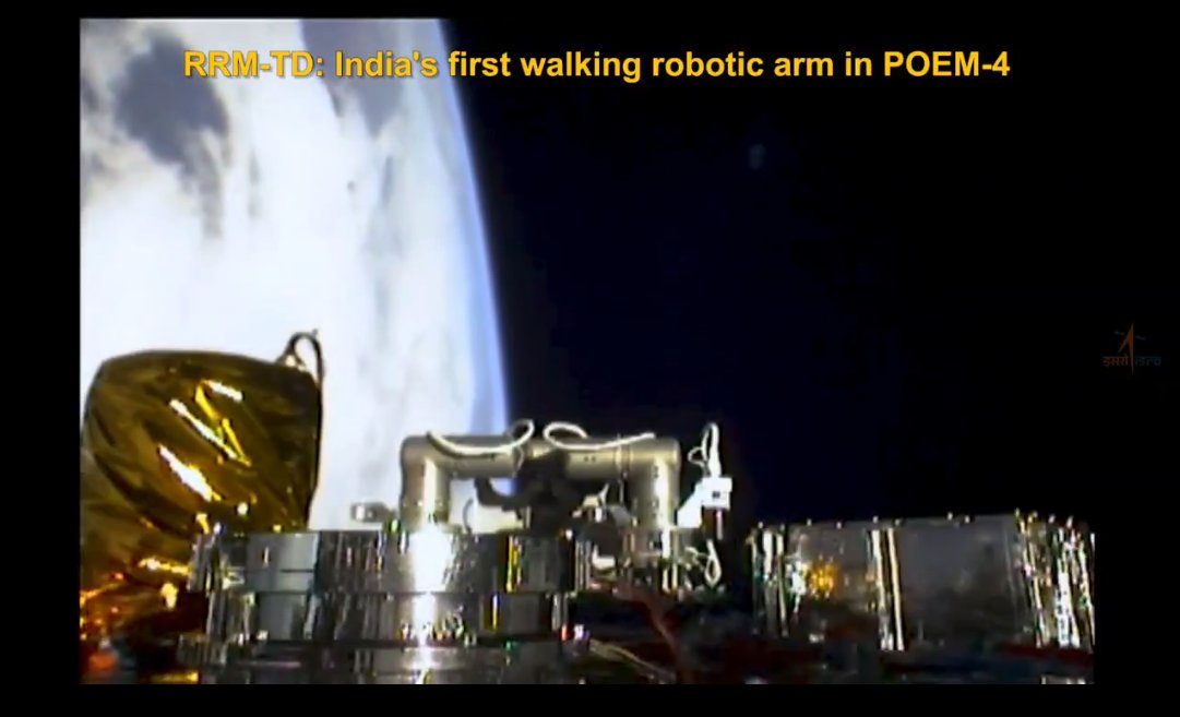 SpacesFuture's tweet image. ↕️ &quot; #RRM_TD, India&apos;s first space robotic arm, is in action onboard #POEM4! &quot;
__
^x.com/SpacesFuture/s…
¹²³⁴x.com/isro/status/18…
¹🖼️²🖼️
³🖼️⁴🖼️