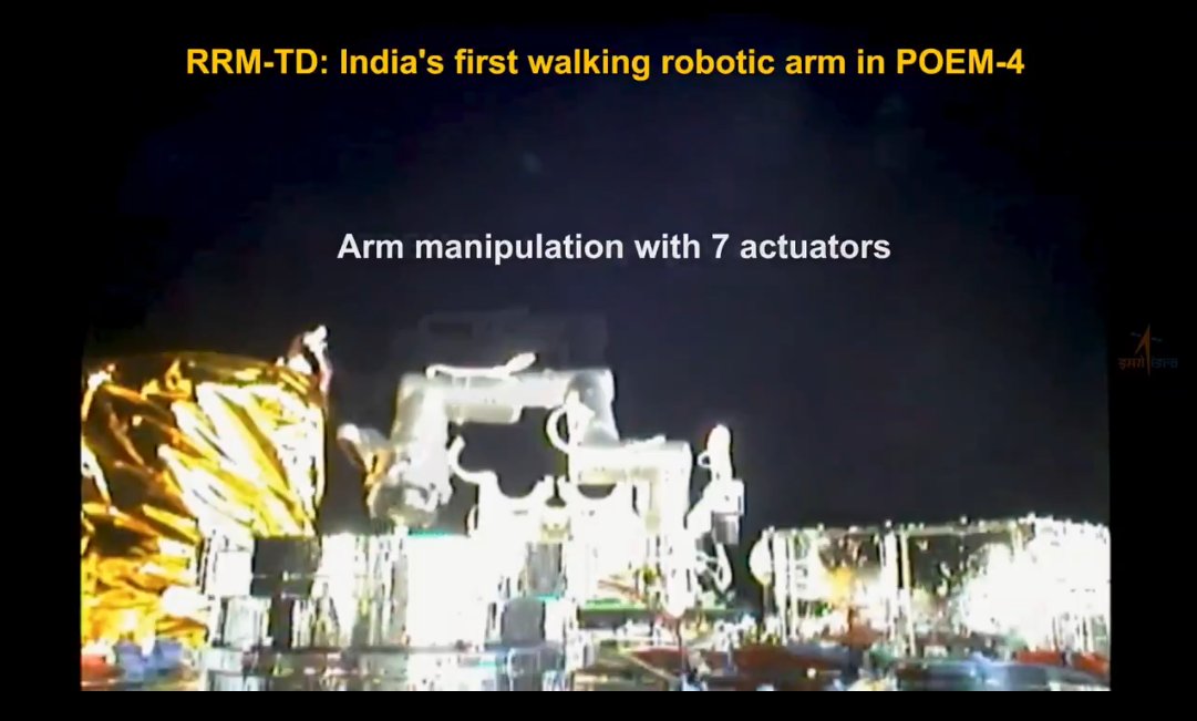 SpacesFuture's tweet image. ↕️ &quot; #RRM_TD, India&apos;s first space robotic arm, is in action onboard #POEM4! &quot;
__
^x.com/SpacesFuture/s…
¹²³⁴x.com/isro/status/18…
¹🖼️²🖼️
³🖼️⁴🖼️