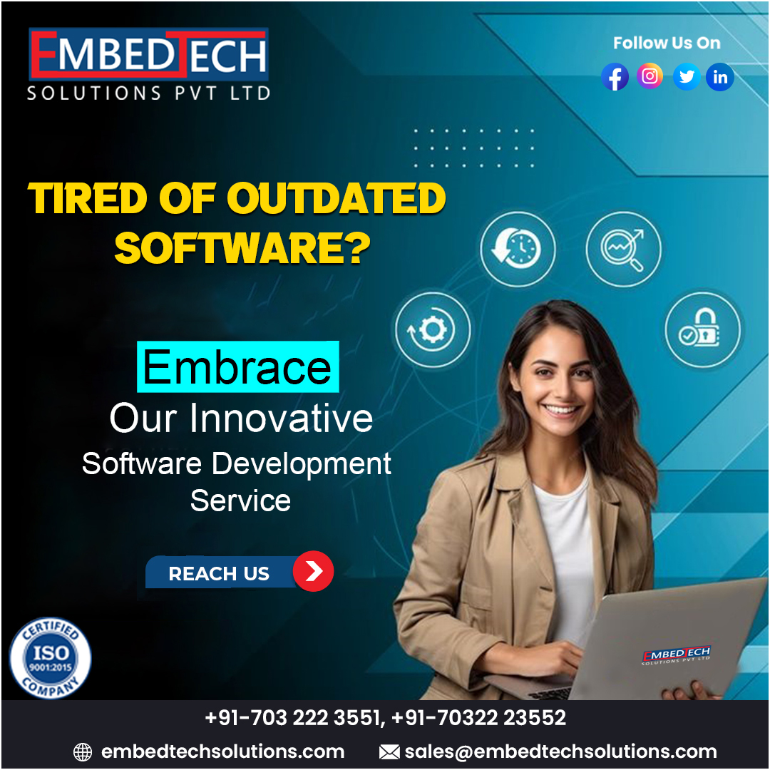 Embedtech_sol's tweet image. Tired of Outdated Software? It’s Time for a Change! Say goodbye to inefficiencies and embrace advanced technology with our Innovative Embedded Software Development Services. 

🌐 embedtechsolutions.com

#Embedtech #CustomSoftwareDevelopment #BestCustomSoftwareDeveloper