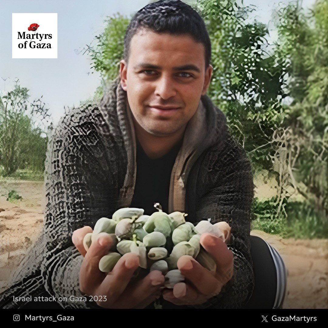 GazaMartyrs's tweet photo. My name is Mohammed Abu Muammar, a kind-hearted green grocer from Khan Yunis, known for my generosity, warm smile, and deep love for my family. 

I was a devoted husband and father to my two young daughters, Rital and Sydal, who will grow up without my care and affection. 

On December 20, the Israeli occupation’s brutality took my life and those of 22 members of my family including my father and mother, my siblings, and my niece, leaving us to rest together in eternal embrace.