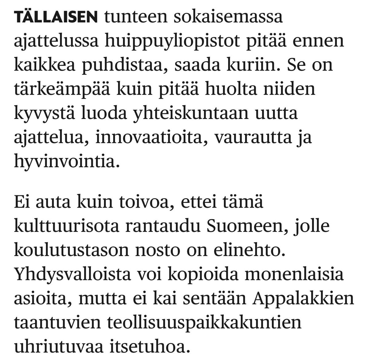 Teivo Teivainen (@teivoteivainen) on Twitter photo Miksi yliopistoja vihataan? Veera Luoma-aho pohtii asiaa Hesarissa J.D. Vancen kautta. MissÀ mÀÀrin tilanne on tÀllainen tai tulossa tÀllaiseksi Suomessakin? hs.fi/mielipide/art-⊠#yliopisto #yliopistot <a href="/Veerala/">Veera Luoma-aho</a> <a href="/hsfi/">Helsingin Sanomat</a> Miksi yliopistoja vihataan? Veera Luoma-aho pohtii asiaa Hesarissa J.D. Vancen kautta. MissÀ mÀÀrin tilanne on tÀllainen tai tulossa tÀllaiseksi Suomessakin? hs.fi/mielipide/art-⊠#yliopisto #yliopistot <a href="/Veerala/">Veera Luoma-aho</a> <a href="/hsfi/">Helsingin Sanomat</a>